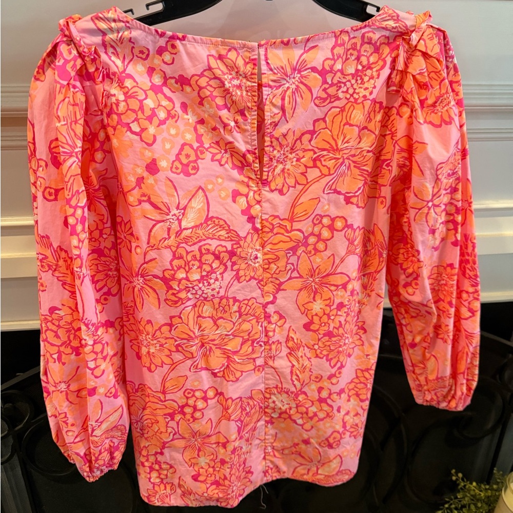 Lilly Pulitzer Pink and Orange Floral Blouse - Picture 2 of 3
